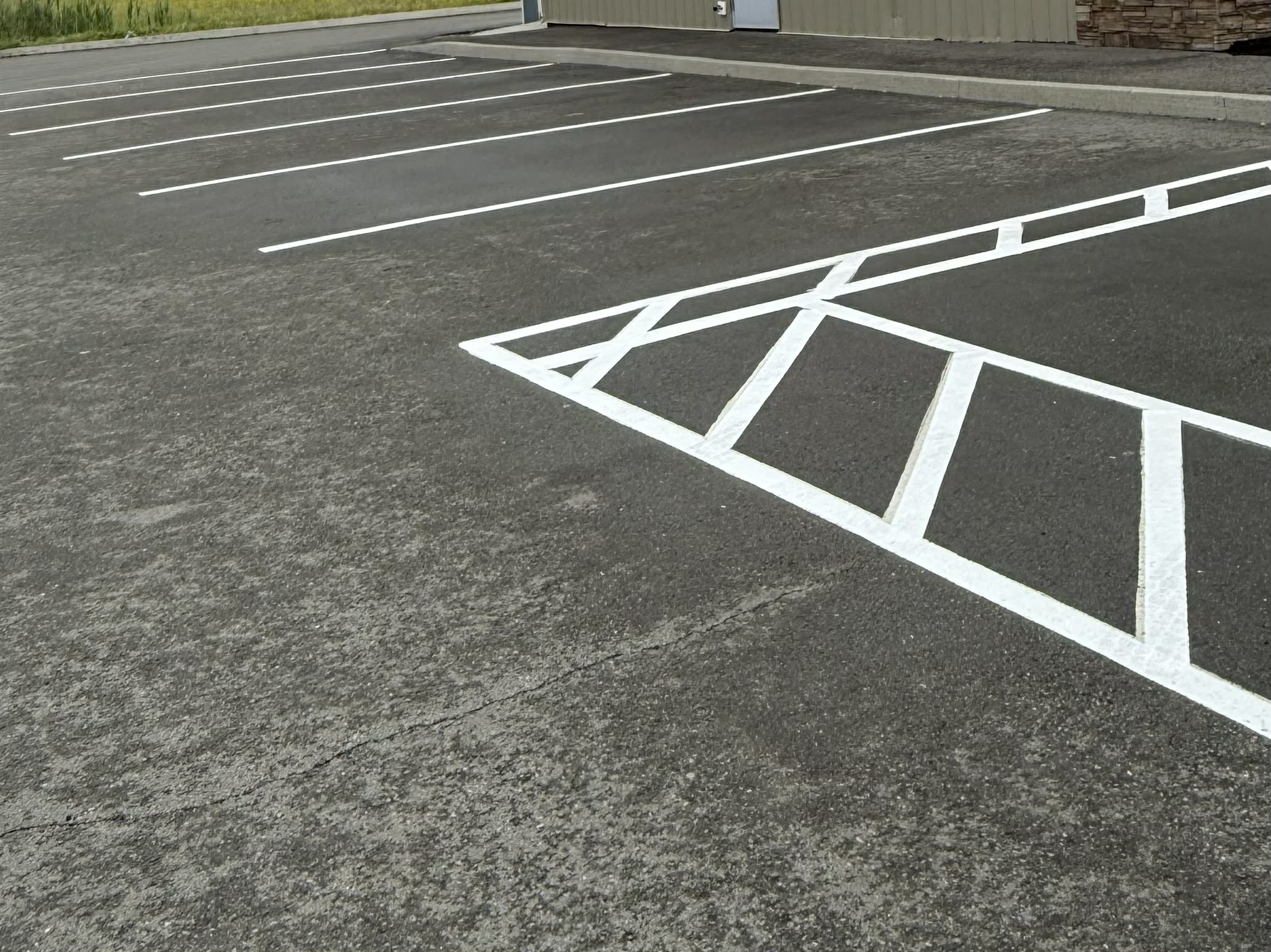 Custom stencil pavement marking